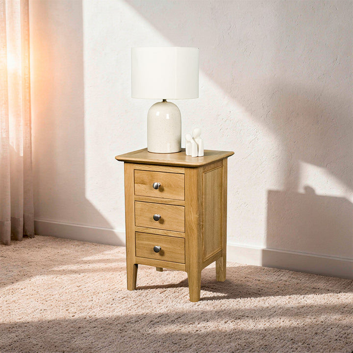 Victoria Small Oak Bedside Cabinet