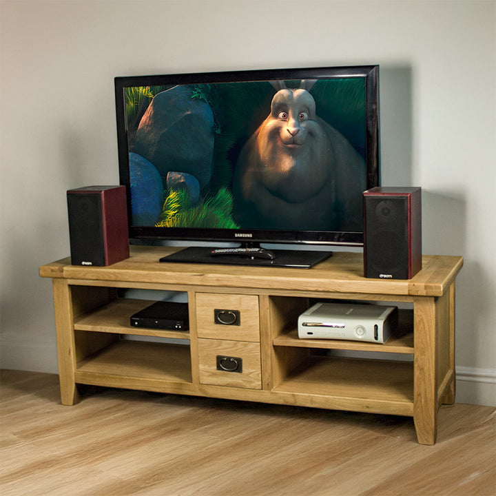 Vienna 2 Drawer Oak Entertainment Unit