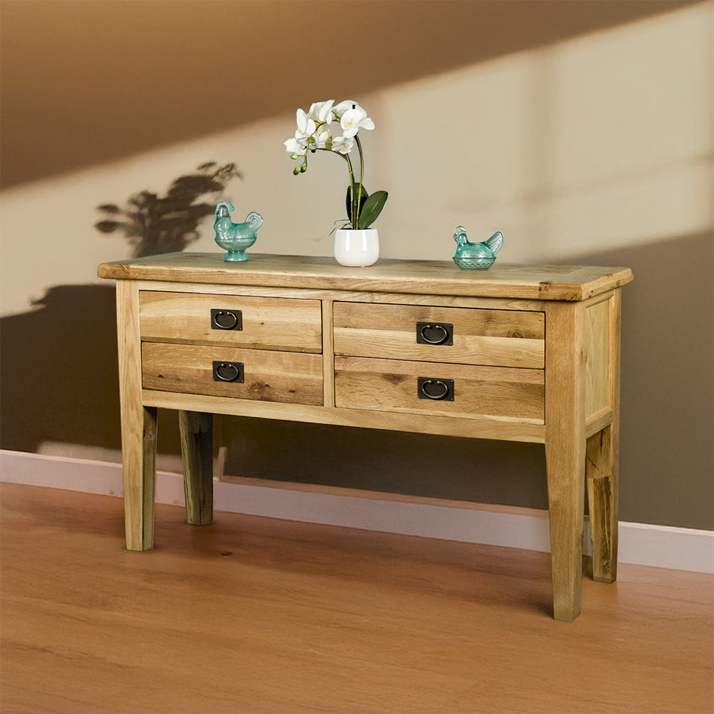 Vienna 4 Drawer Oak Hall Table