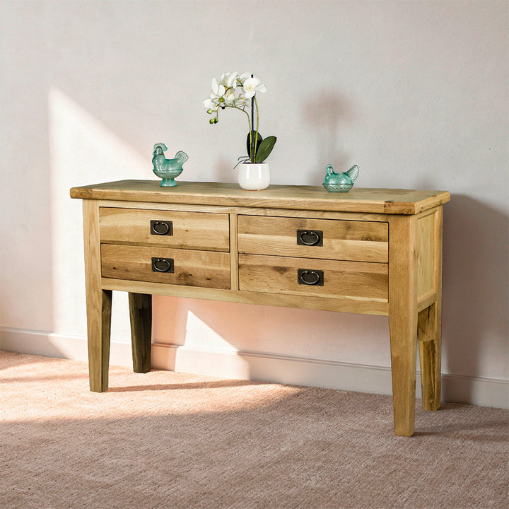 Vienna 4 Drawer Oak Hall Table
