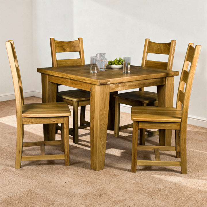 Vienna 4 Seater Square Oak Dining Suite