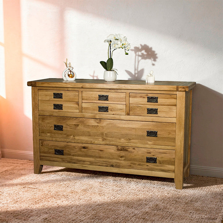 Vienna 6 Drawer Oak Lowboy