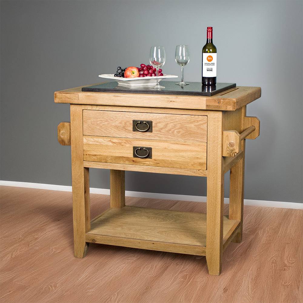 Vienna Oak Butcher's Block with Granite Top