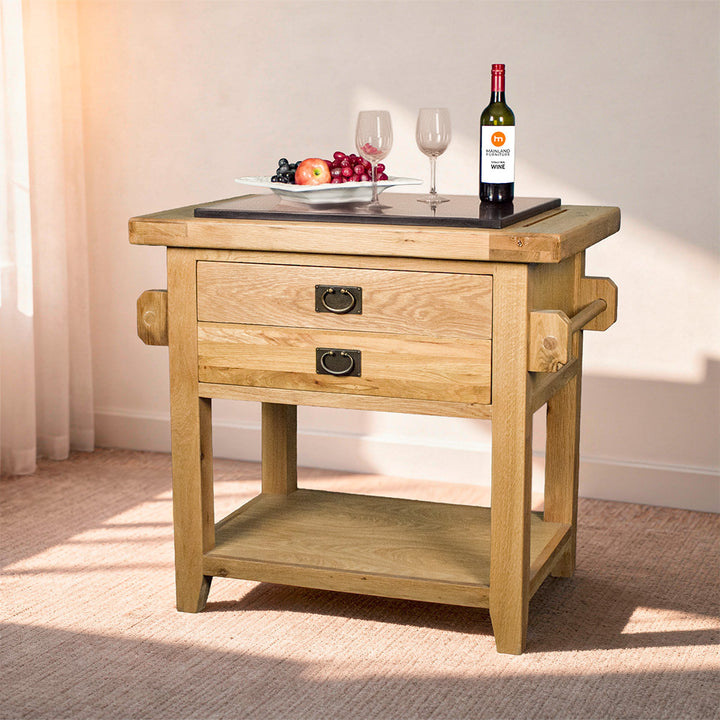 Vienna Oak Butcher's Block with Granite Top