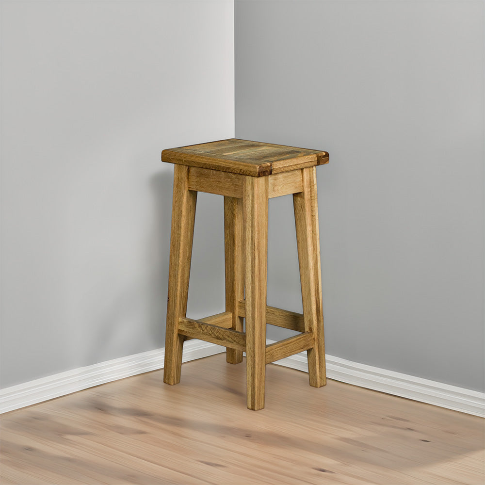 An overall view of the Vienna Oak Bar Stool.