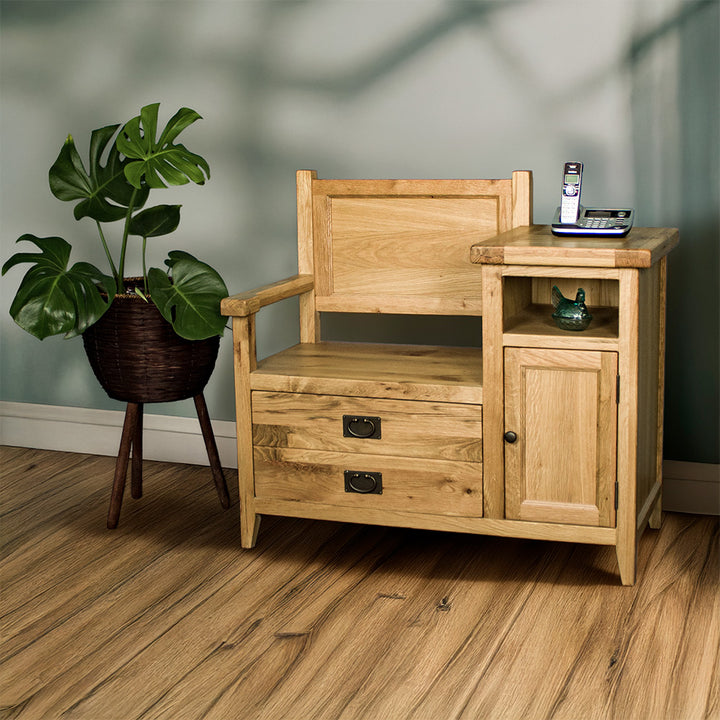 Vienna Oak Telephone Bench