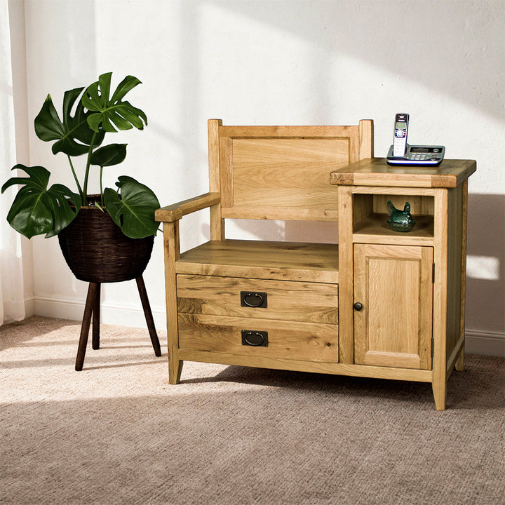 Vienna Oak Telephone Bench