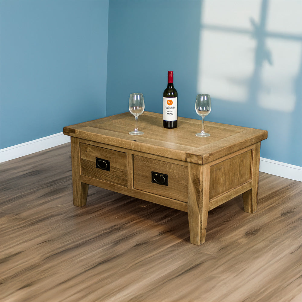 Yes 2 Drawer Oak Coffee Table