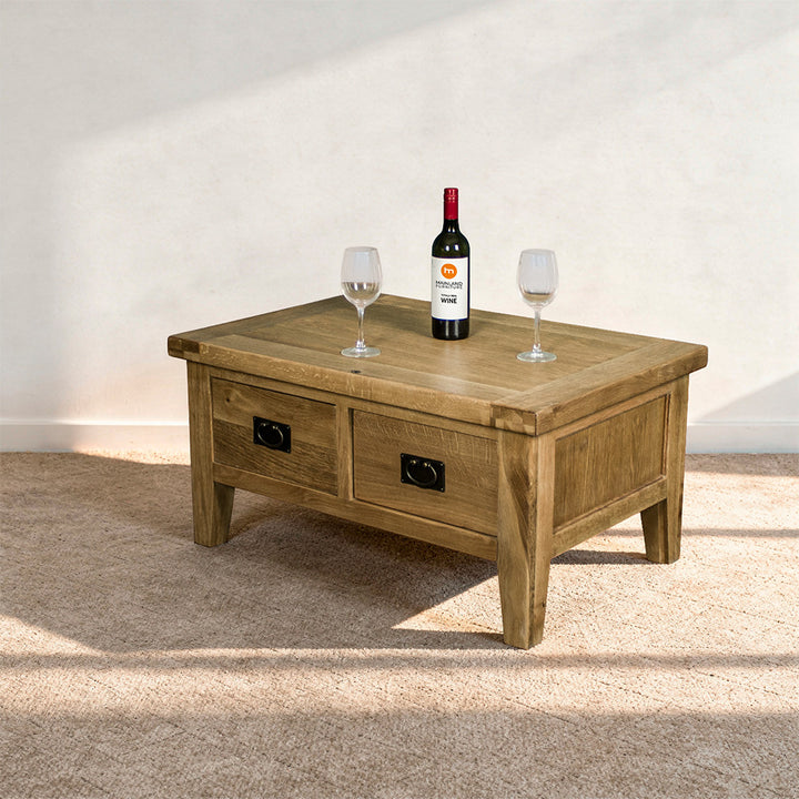 Yes 2 Drawer Oak Coffee Table