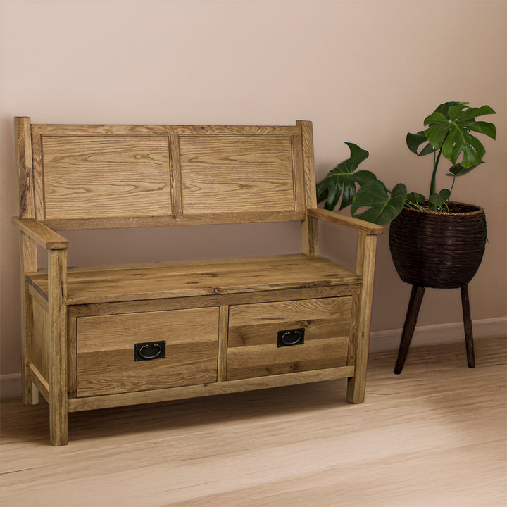 Yes 2 Seater Oak Bench Seat