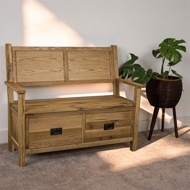 Yes 2 Seater Oak Bench Seat