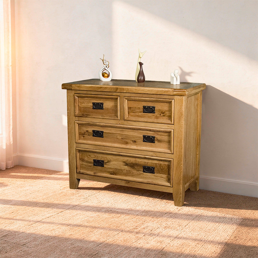 Yes Four Drawer Oak Lowboy