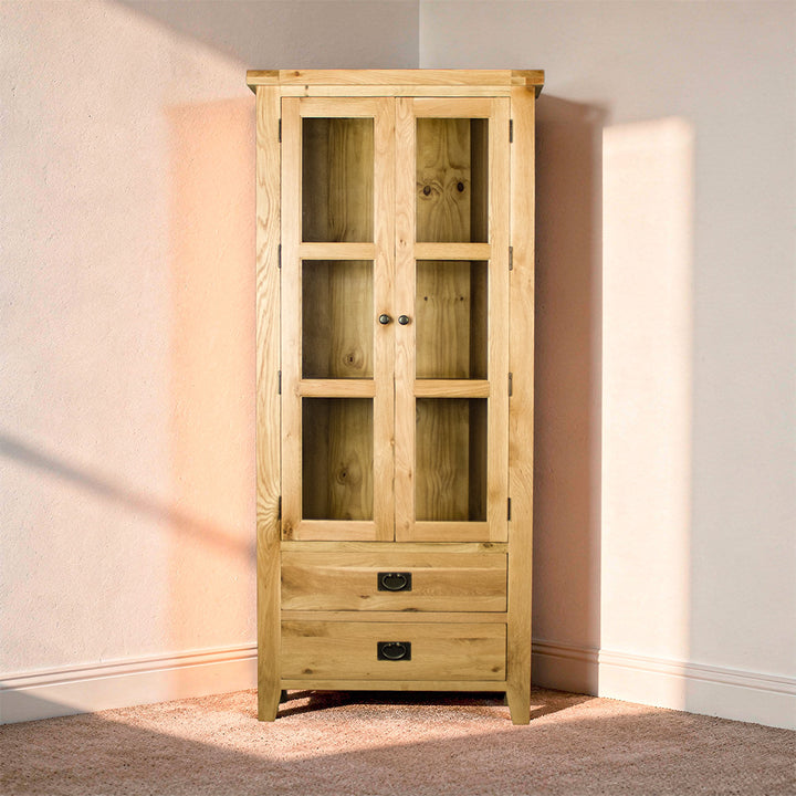 Yes Oak Corner Display Cabinet