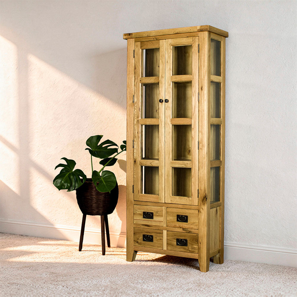 Yes 2 Door 4 Drawer Glass Display Cabinet