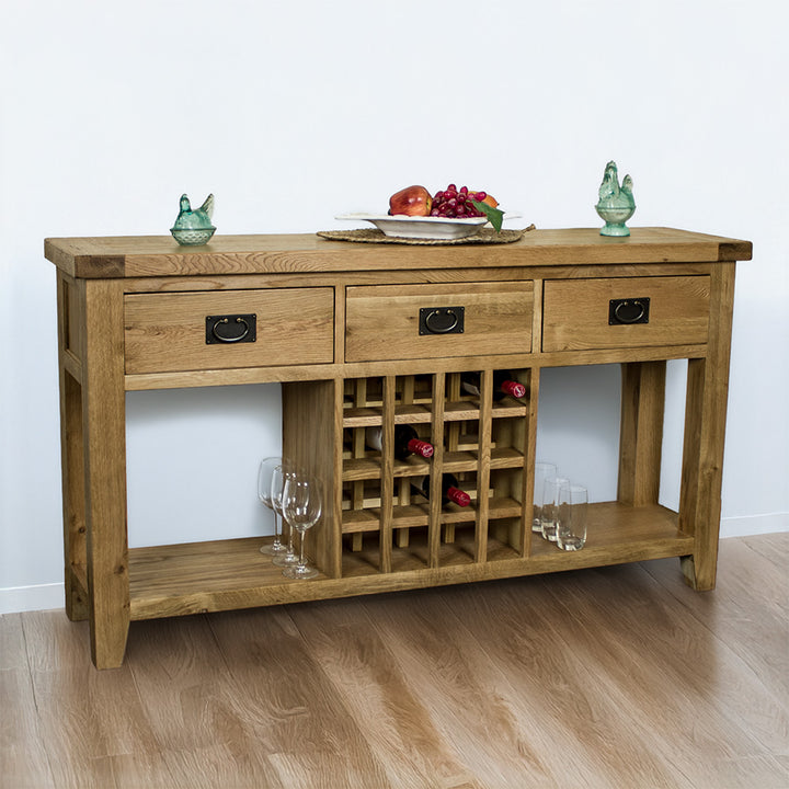 Yes Large Oak Sideboard with Wine Rack