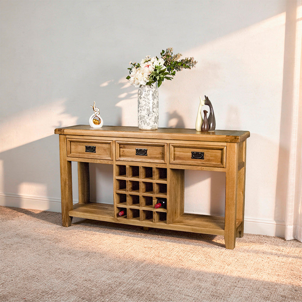 Yes Large Oak Sideboard with Wine Rack
