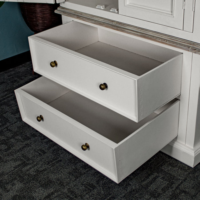 An overall view of the drawers on the Biarritz Two-piece Wardrobe.