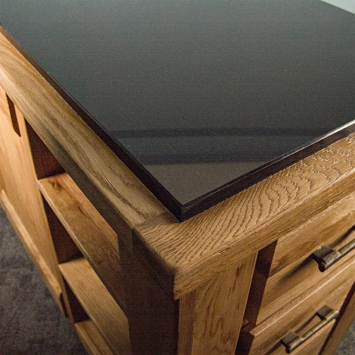 Camden Granite Top Oak Kitchen Workbench