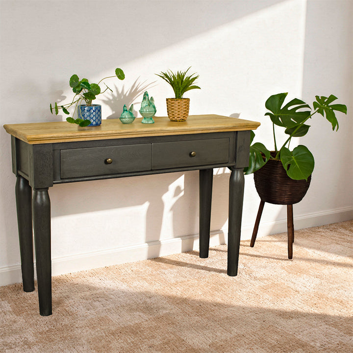 Boston Oak Hall Table - Black