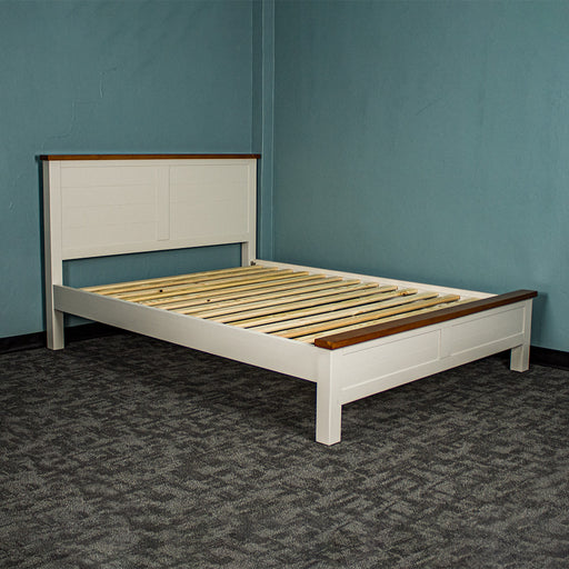 An overall view of the Alton Queen Size Pine Slat Bed Frame