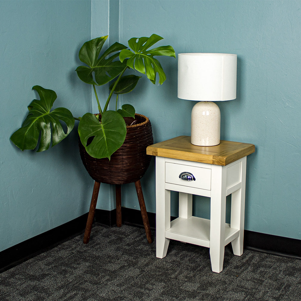 Tasmania Oak Top Bedside Table / Lamp Table