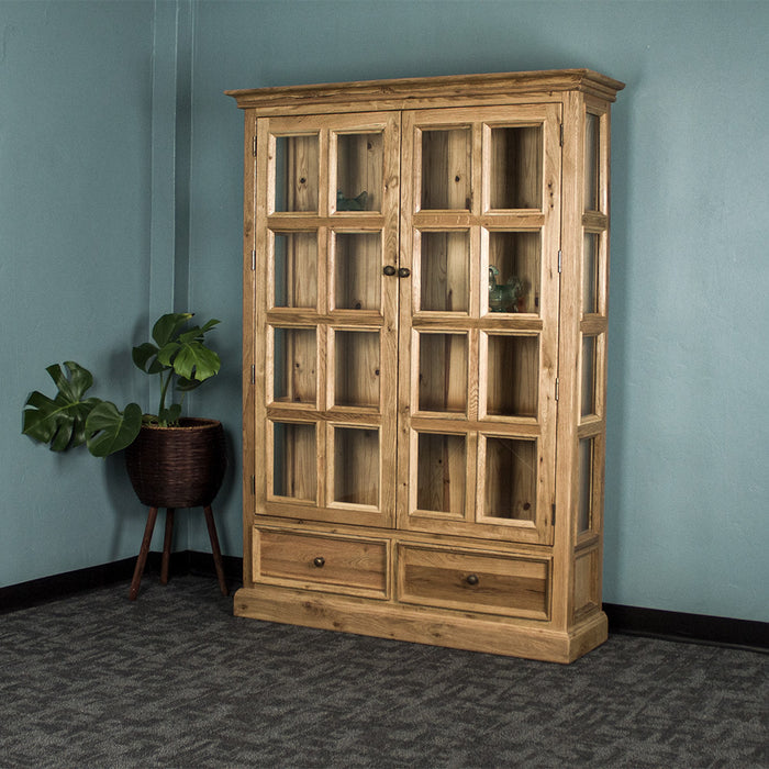 Versailles Large Oak Display Cabinet