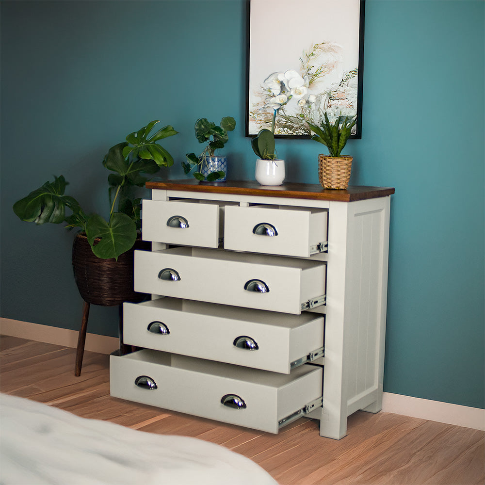 Alton 5 Drawer Pine Tallboy | Mainland Furniture
