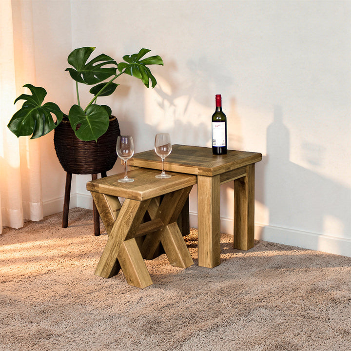 Amstel Oak Nesting Tables
