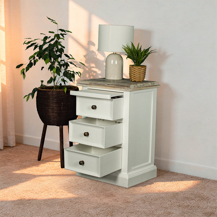 Biarritz 3 Drawer Bedside Cabinet