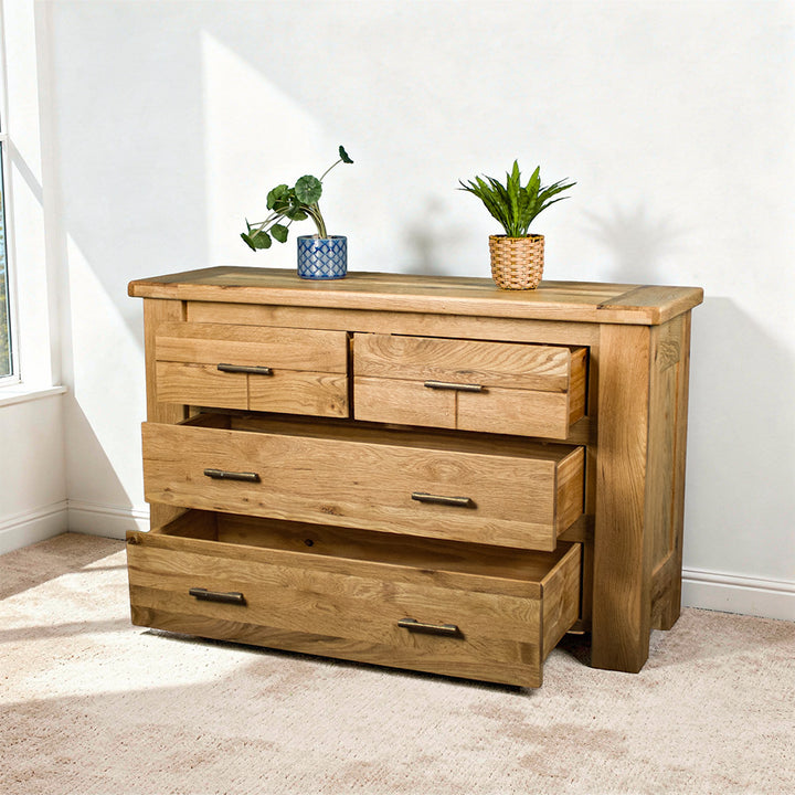 Camden 4 Drawer White Oak Lowboy