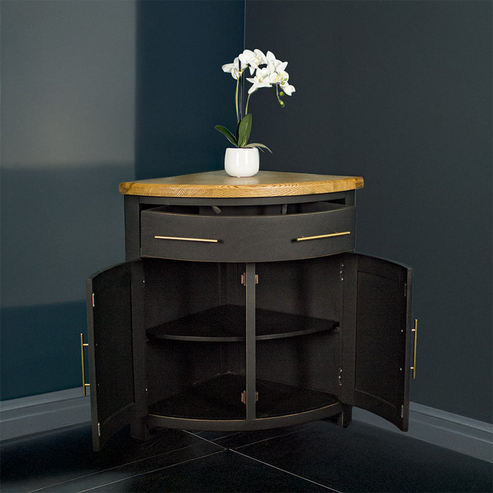 Cascais Oak-Top Corner Cabinet
