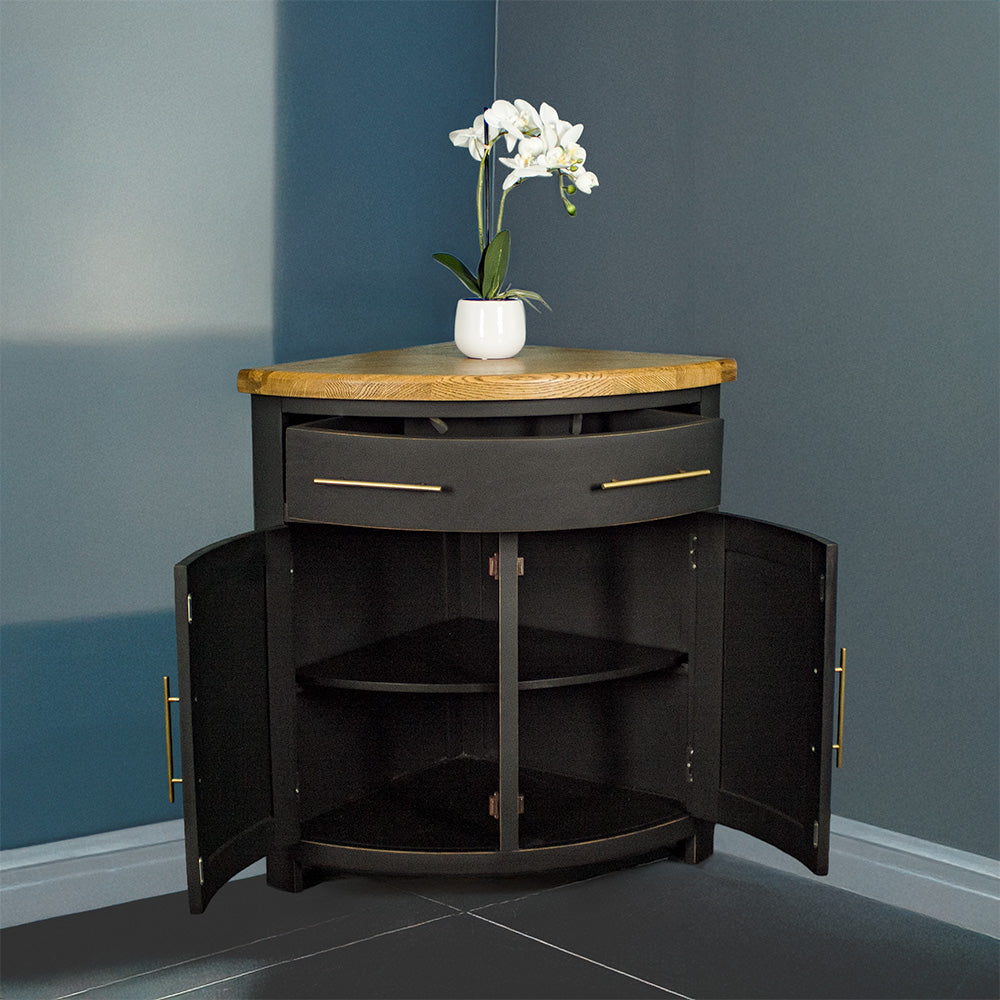 Cascais Oak-Top Corner Cabinet