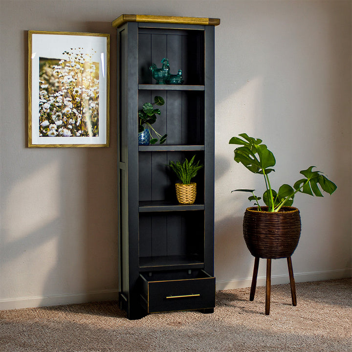 Cascais Tall Black Bookcase