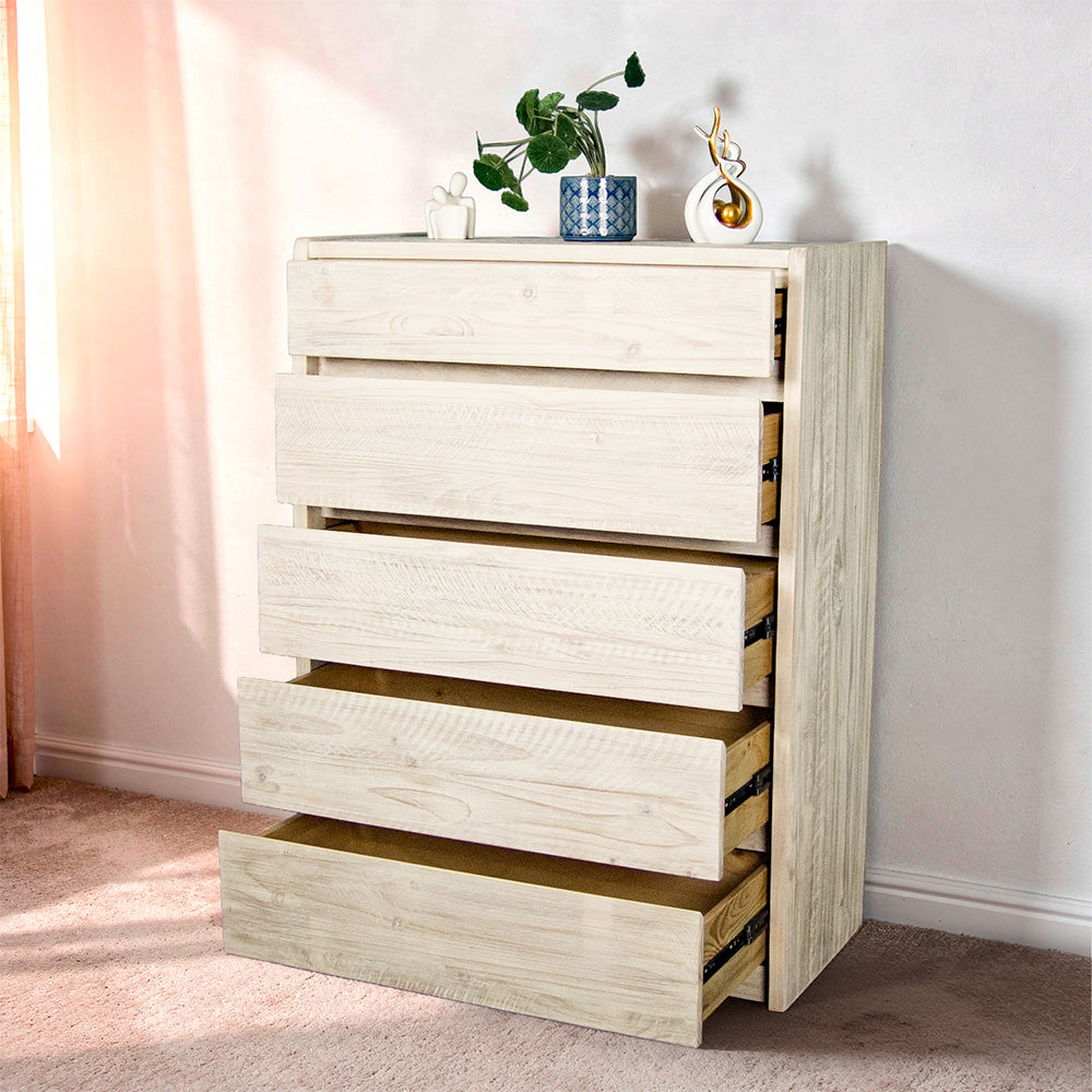 Charlotte 5 Drawer Pine Tallboy