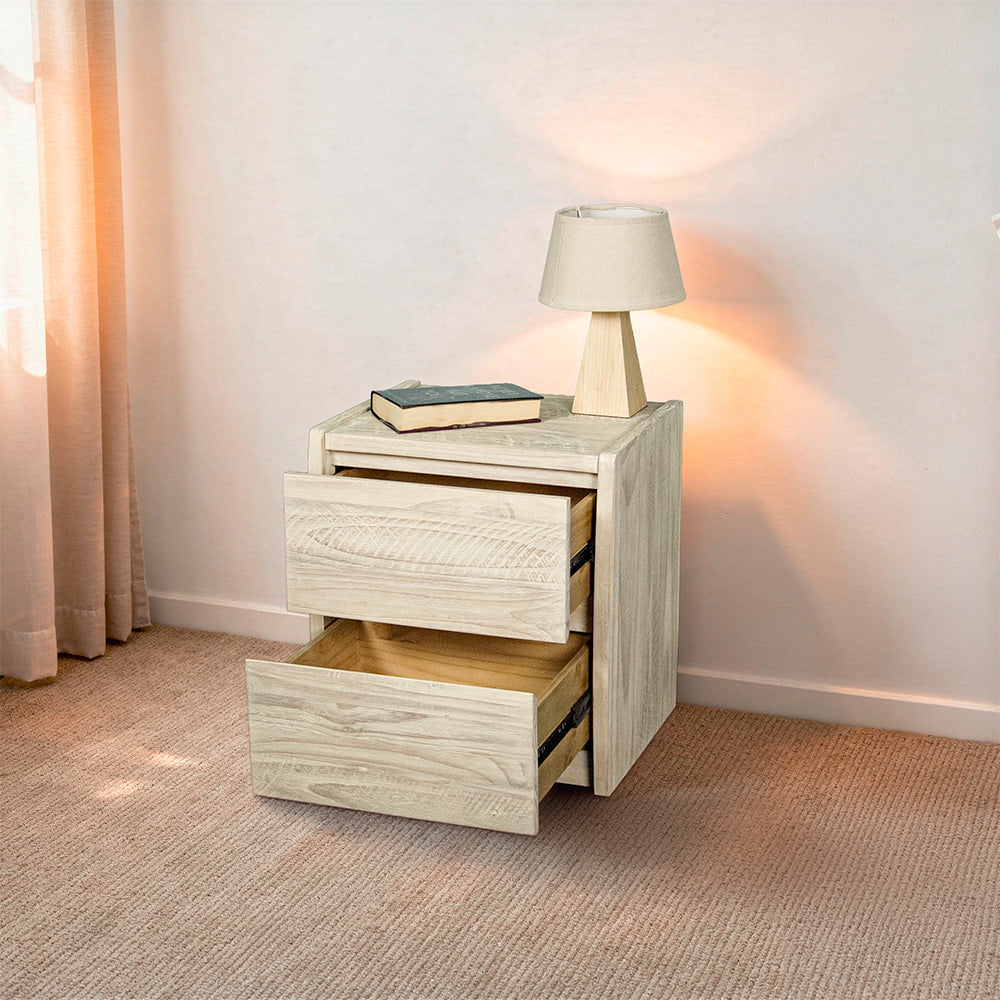 Charlotte 2 Drawer NZ Pine Bedside Cabinet