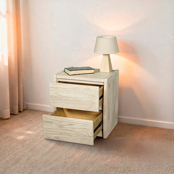 Charlotte 2 Drawer NZ Pine Bedside Cabinet