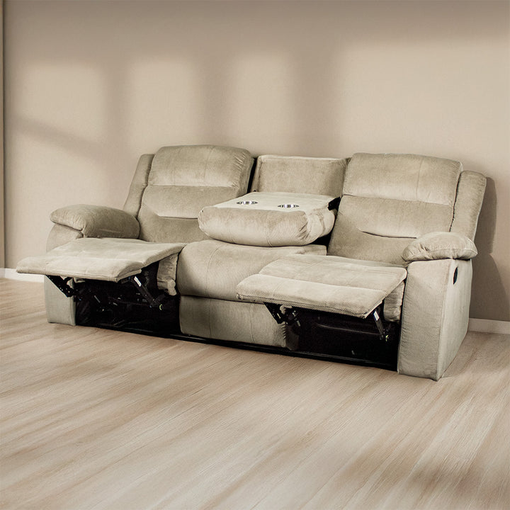 Costanza 3-Seater Recliner Sofa (Tan)