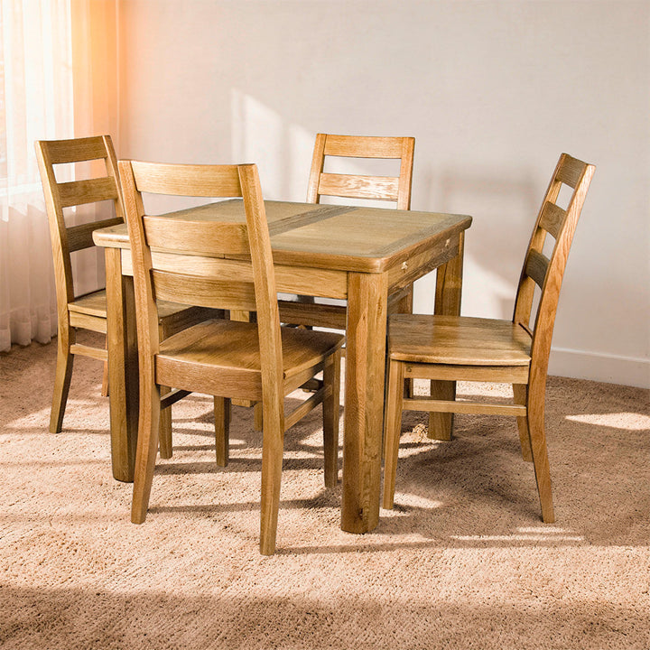 Dakota 4 Seater Square Oak Extending Dining Suite