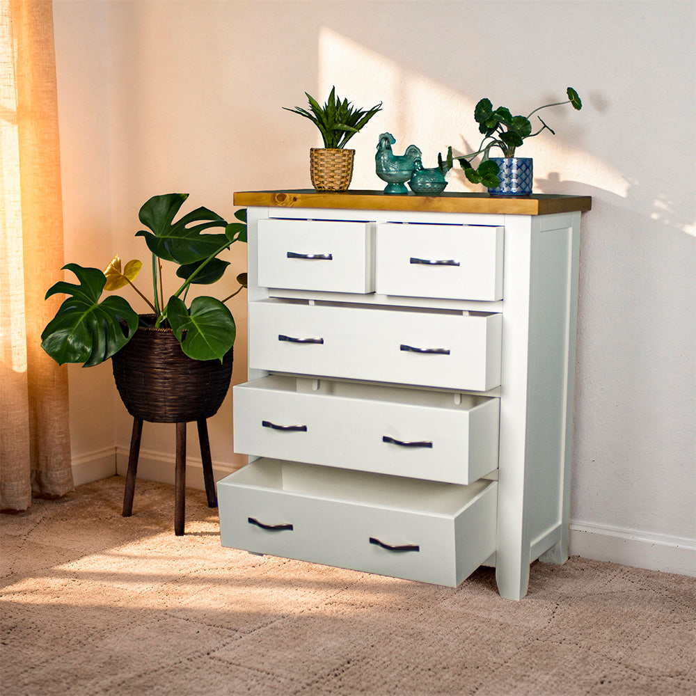 Felixstowe 5 Drawer Pine Tallboy