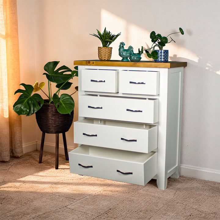 Felixstowe 5 Drawer Pine Tallboy