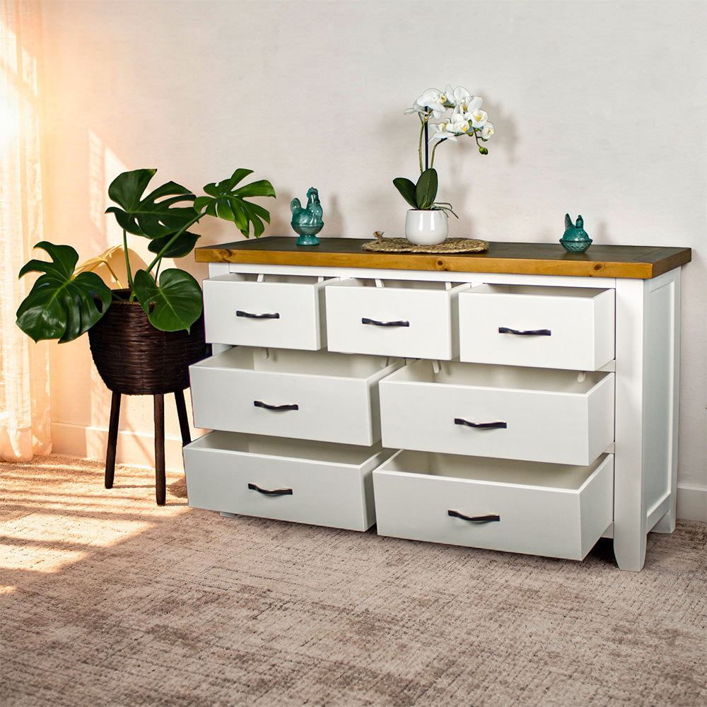 Felixstowe 7 Drawer Pine Lowboy