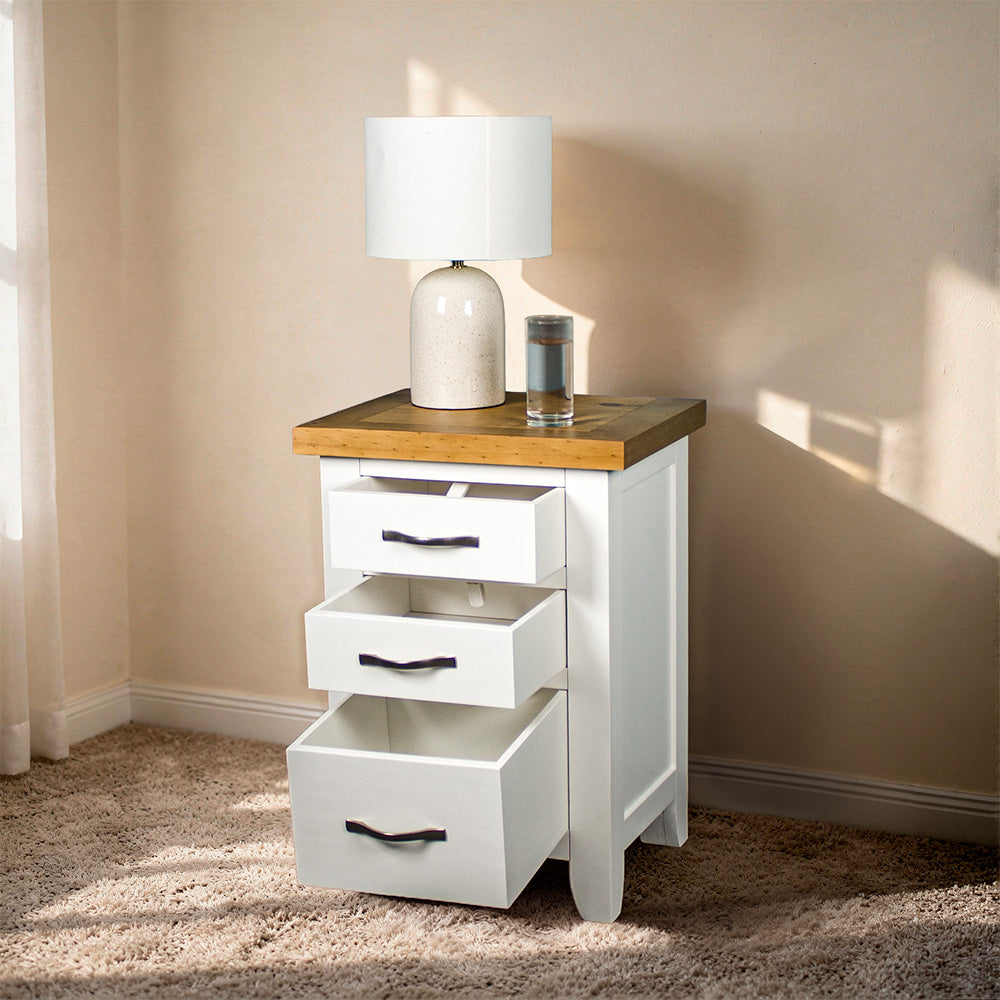 Felixstowe Pine Bedside Cabinet (White)