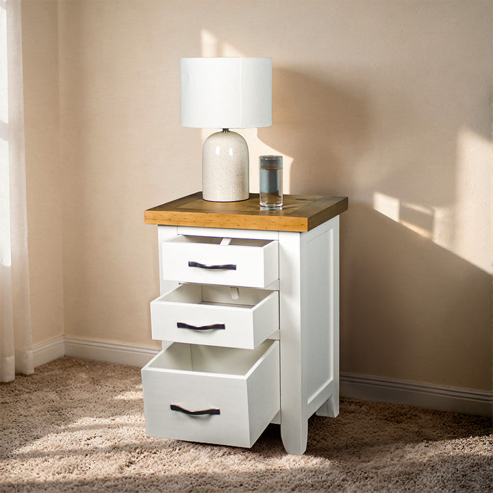 Felixstowe Pine Bedside Cabinet (White)
