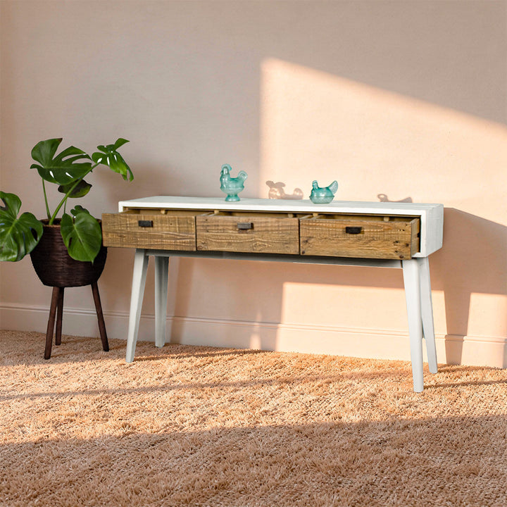 Nova Recycled Pine Console Table with Drawers