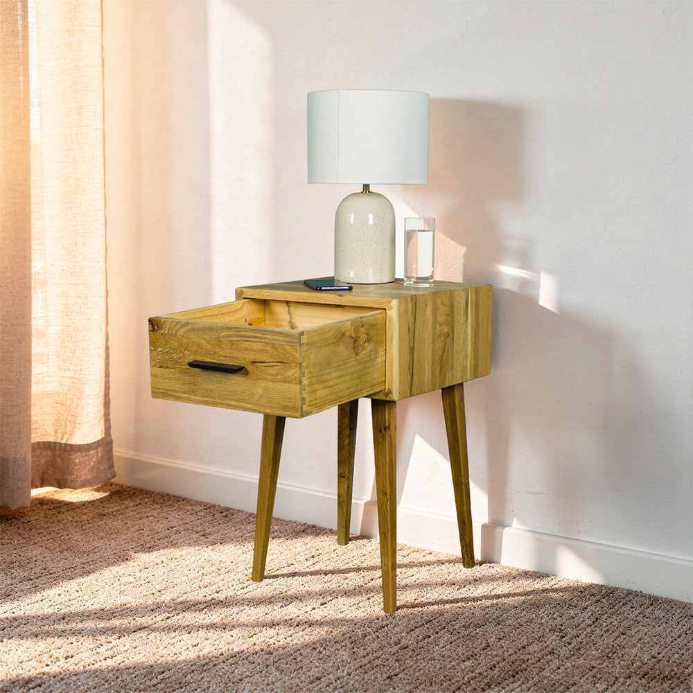 Ormond One Drawer Oak Bedside Table