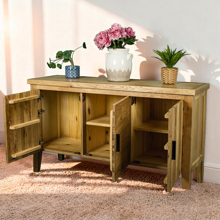 Oscar Compact Three Door Oak Buffet