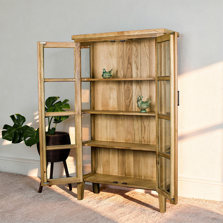 Oscar Glass Door Oak Display Cabinet