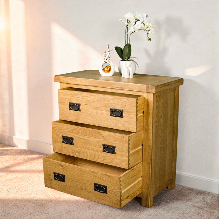 Queensland Oak 3 Drawer Chest
