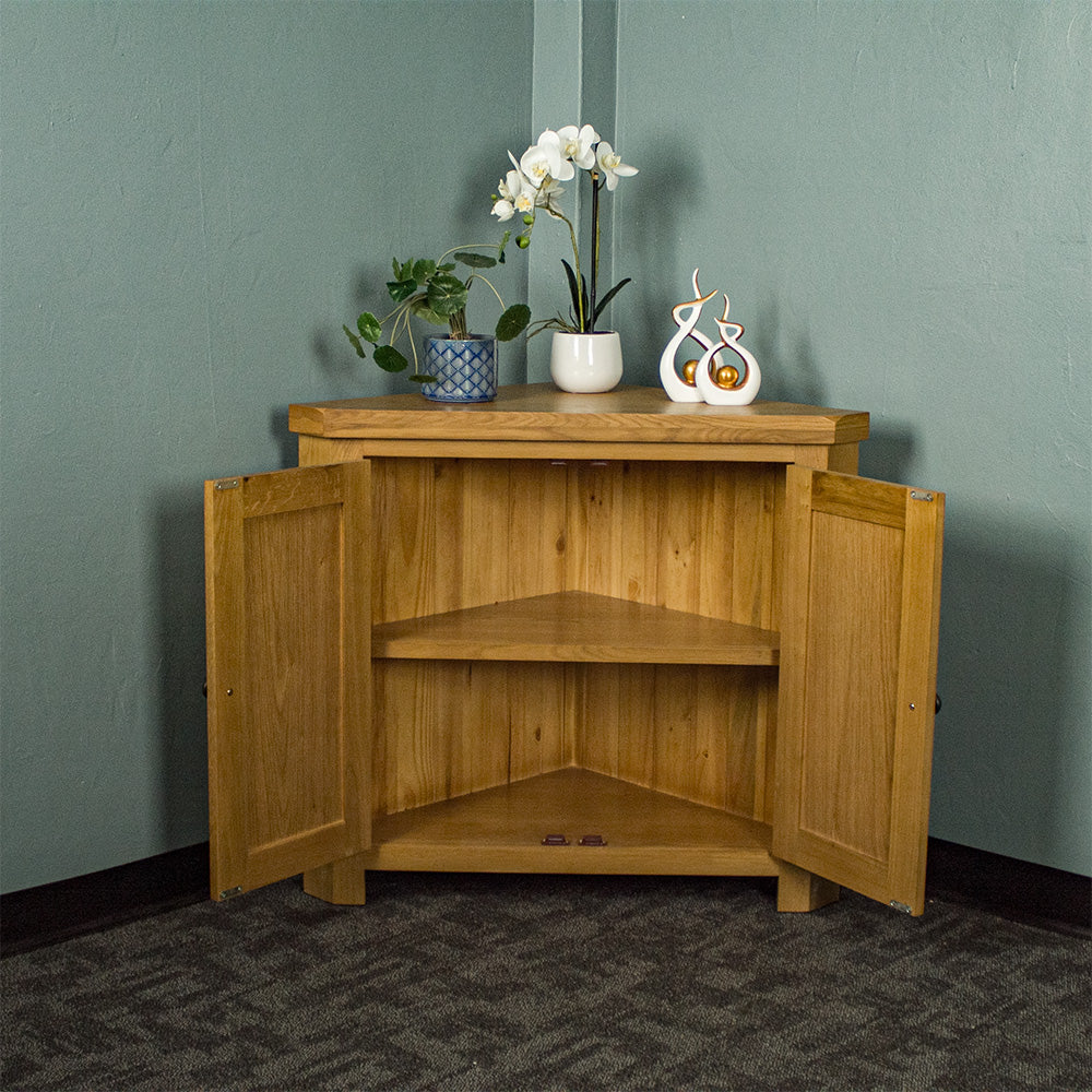 Queensland Oak Corner Cabinet