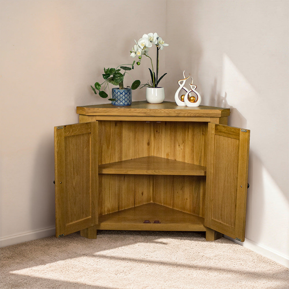 Queensland Oak Corner Cabinet